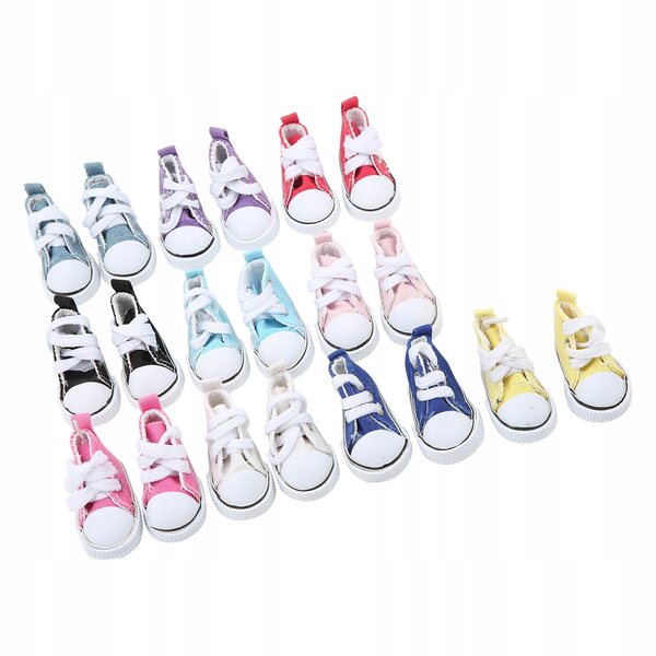 10 Paar Leinenschuhe für 1/6-Puppen mit mehrfarbiger rutschfester Sohle