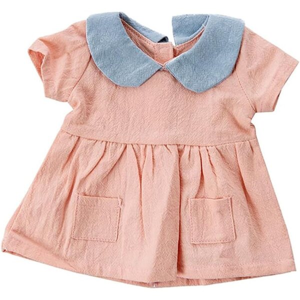Rosa Kleid für 18-Zoll-Puppen – elastisches Kleid für amerikanische Puppen 43–46 cm