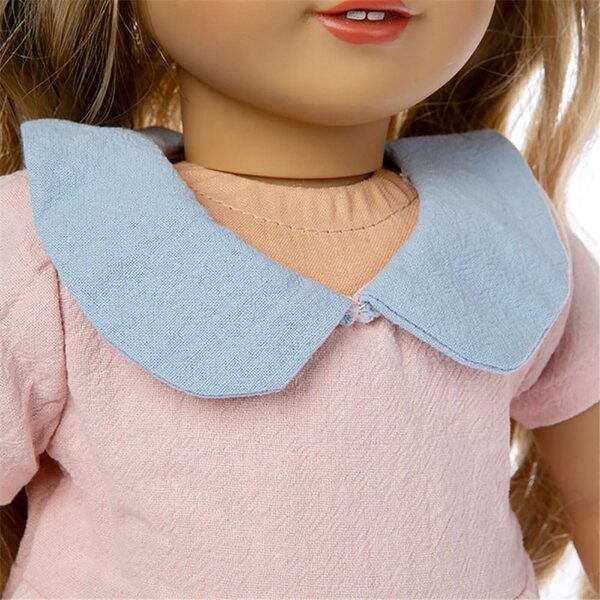 Rosa Kleid für 18-Zoll-Puppen – elastisches Kleid für amerikanische Puppen 43–46 cm