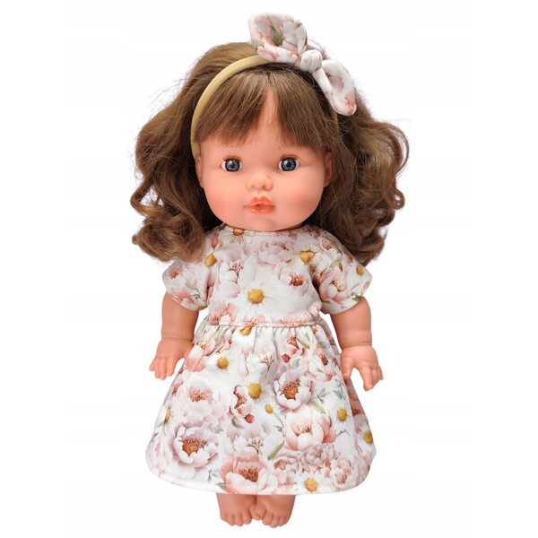 Ubranko dla lalki 34-38cm Miniland Minikane Sukienka w kwiatuszki+ Opaska
