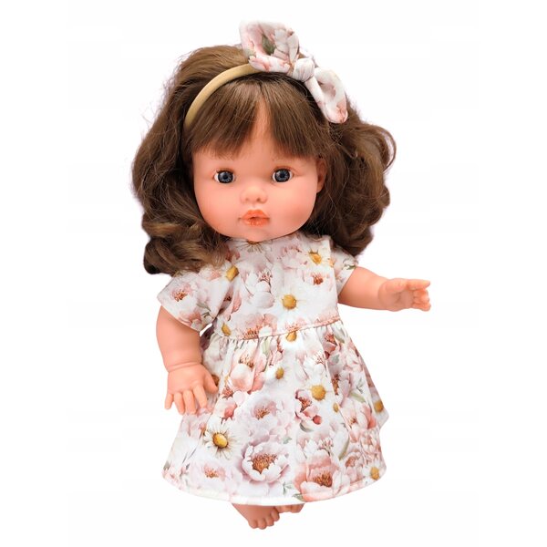 Ubranko dla lalki 34-38cm Miniland Minikane Sukienka w kwiatuszki+ Opaska