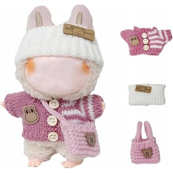 Rosa Baumwollkleidung für 17-cm-Puppen Hurifeng Winterset
