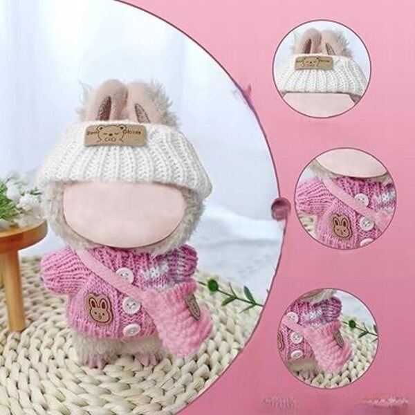 Rosa Baumwollkleidung für 17-cm-Puppen Hurifeng Winterset