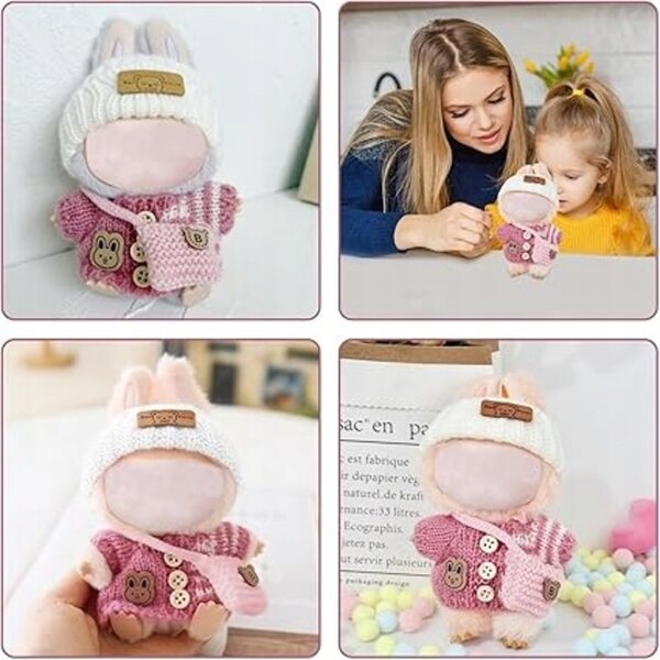 Rosa Baumwollkleidung für 17-cm-Puppen Hurifeng Winterset