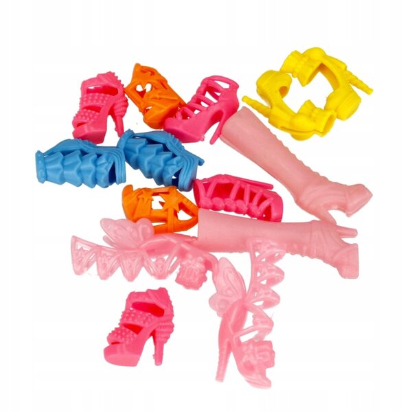 Set mit 7 Paar Schuhen für Mega Creative-Puppen – Kunststoffzubehör für Spiele