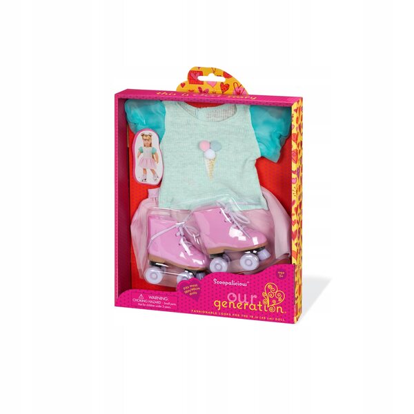 Our Generation Set Abiti per Bambole 46 cm con Motivo Gelato e Pattini