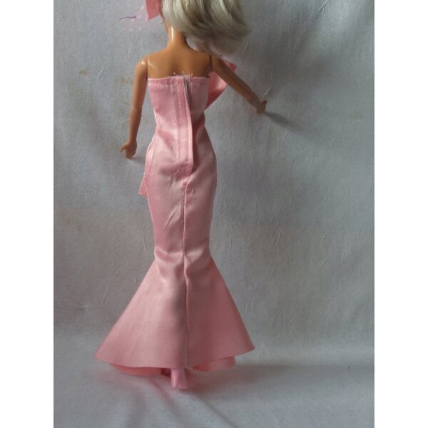 Elegantes rosa Abendkleid für Barbie-Puppen 29-39 cm mit Hut und Schuhen