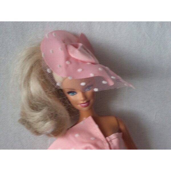Elegantes rosa Abendkleid für Barbie-Puppen 29-39 cm mit Hut und Schuhen
