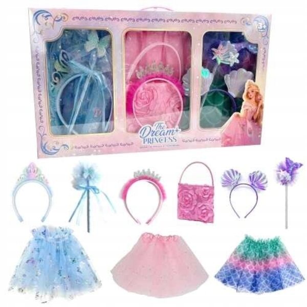 3-in-1-Zubehör- und Kleidungsset für Mädchen – Tiul, Stirnbänder, Zauberstäbe