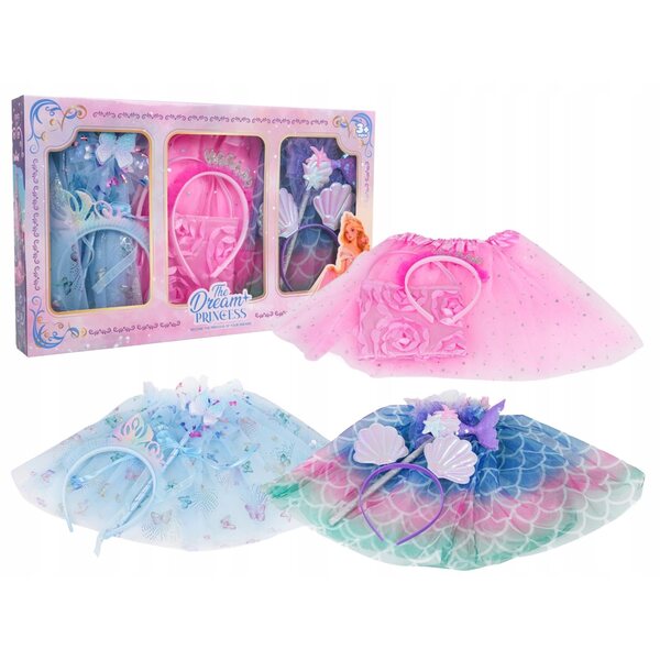 3-in-1-Zubehör- und Kleidungsset für Mädchen – Tiul, Stirnbänder, Zauberstäbe