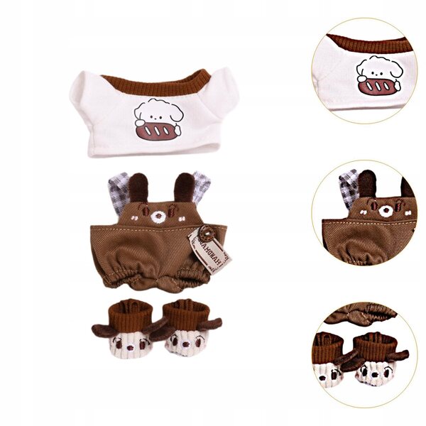Set 3 Ubranka per Bambole 15cm in Tessuto Colorato per Bambine Creatività e Gioco
