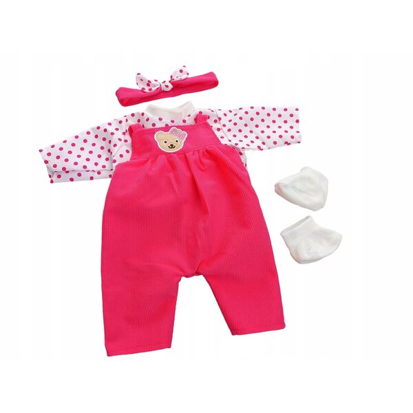 Completo Abbigliamento per Bambola 40 cm con Pagliaccetto, Opaska e Scarpetti