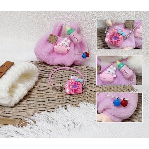 Rosafarbenes Kleidungsset für 17 cm große Puppen mit Zubehör