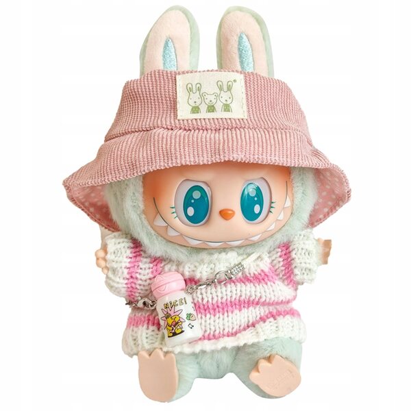 Bekleidungsset für 17-cm-Puppen mit Jacke, Hut und Flaschenzubehör