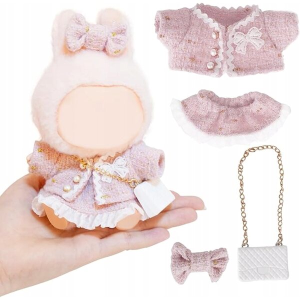 Bekleidungsset für 17-cm-Puppen mit Jacke, Hut und Flaschenzubehör