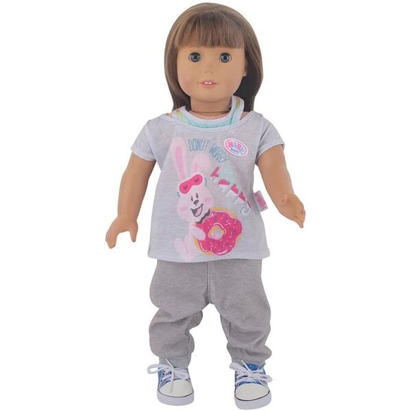 Kleidung für 18-Zoll-amerikanische Puppen – T-Shirt und Hose mit Kaninchenmuster