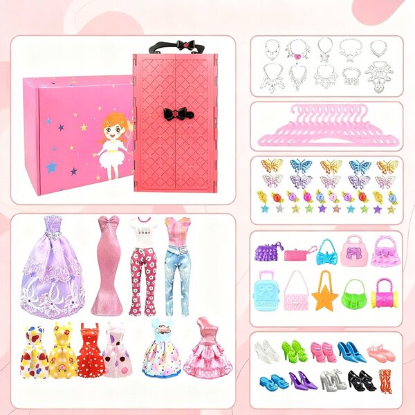 Deluxe Puppenkleidung mit Kleidung und Accessoires im XXL-Set