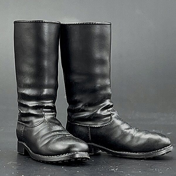 Miniature scarpe nere alte per bambole 1/6 - accessorio per figure 12 pollici