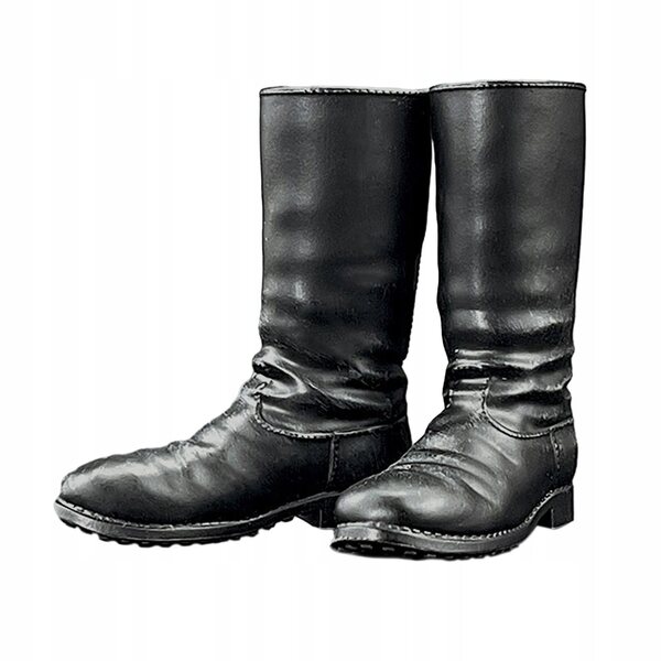 Miniature scarpe nere alte per bambole 1/6 - accessorio per figure 12 pollici