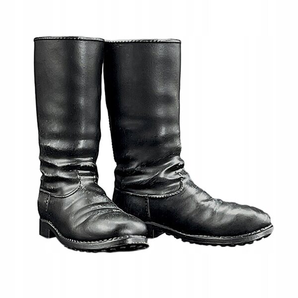 Miniature scarpe nere alte per bambole 1/6 - accessorio per figure 12 pollici