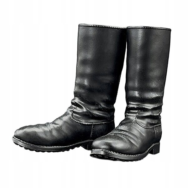 Miniature scarpe nere alte per bambole 1/6 - accessorio per figure 12 pollici