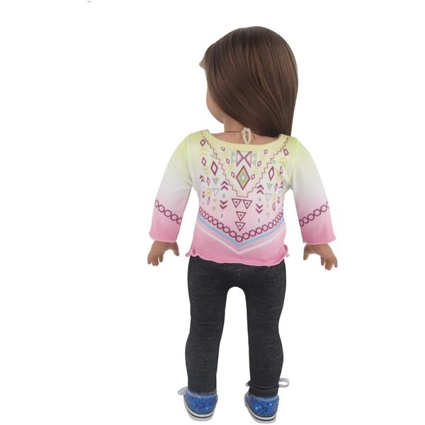 Ethnisches Kleidungsset für 18-Zoll-amerikanische Puppen – Oberteil und Hose von Odulu