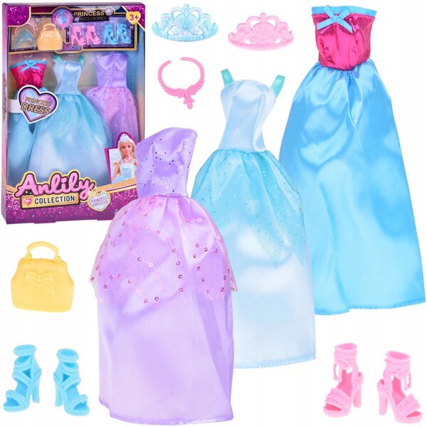 Modisches Bekleidungsset für Puppen mit Kleidung, Accessoires und Schmuck