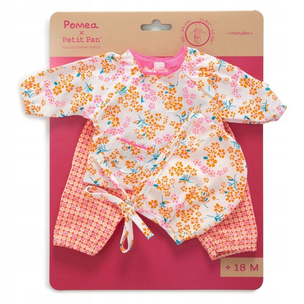 DJECO Komplette Kleidung für Pomea-Puppen, 3-teilig, aus Baumwolle, 30–34 cm