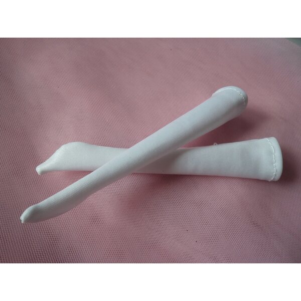 Calze bianche che imitano stivali per bambola Barbie 29 cm - ecopelle elastica