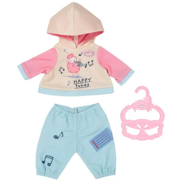 Completo Baby Annabell 36 cm con felpa e pantaloni color pesca e blu