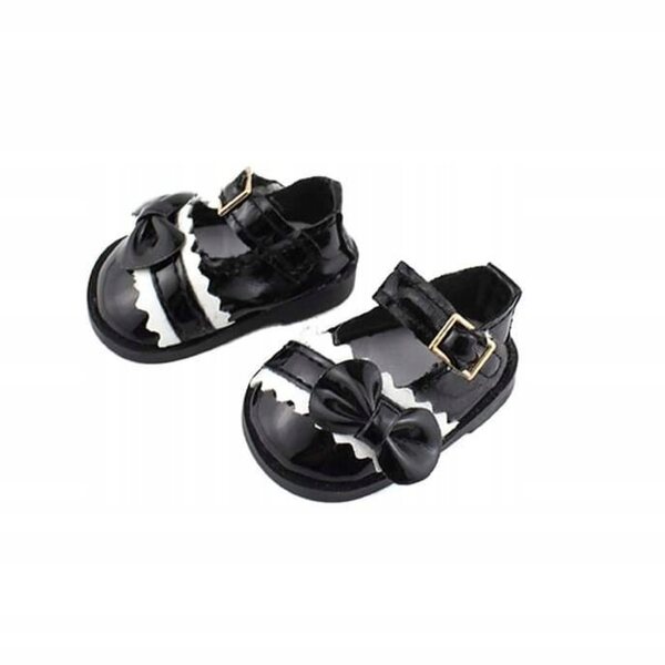 Buciki nere per bambola Paola Reina 32 cm - scarpe nere con chiusura a strappo