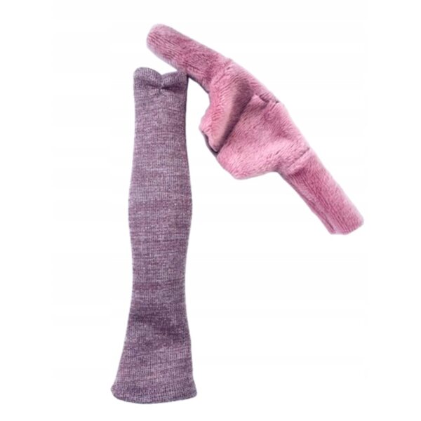 Set abbigliamento per bambola con vestito e pellicciotto elasticizzato beige