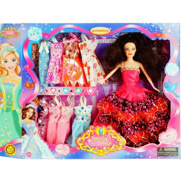 29 cm große Puppe mit 11 bunten Kleidungsstücken für Kinder ab 3 Jahren, Nicola Toys CE