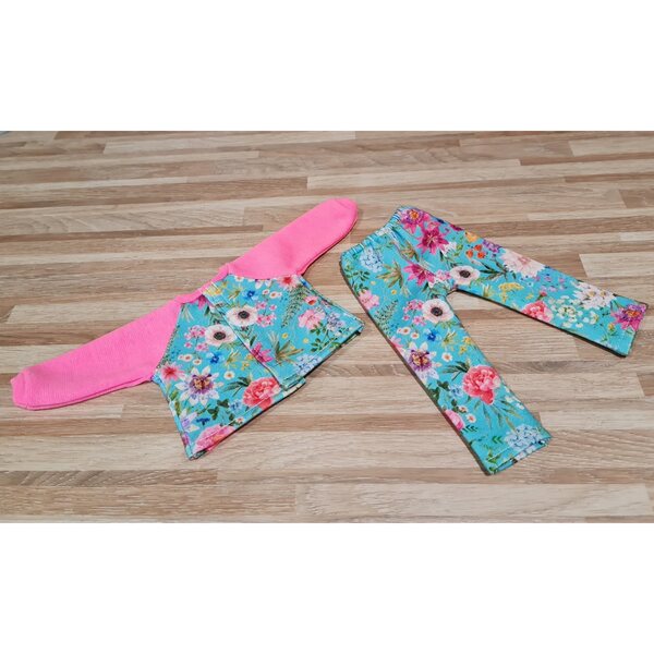 Completo abbigliamento per bambola Paola Reina 32 cm bluza e getry multicolore