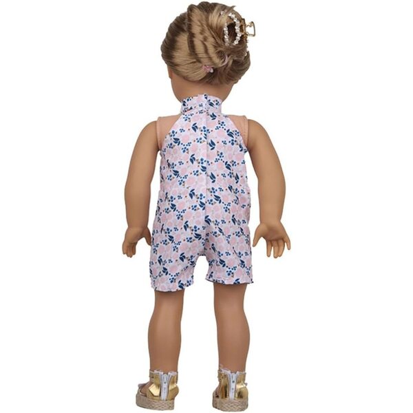 Lässiges Blumenkleid für 18-Zoll-amerikanische Puppen – Kleidungsset 43–46 cm