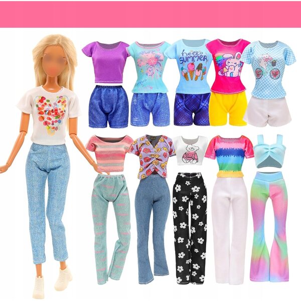 44-teiliges Set aus Kleidung und Accessoires für Puppen – komplett und farbenfroh für Mädchen