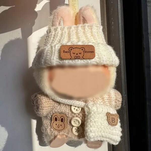 La-bu-bu-Set für 17-cm-Puppen, beige, handgefertigte Accessoires
