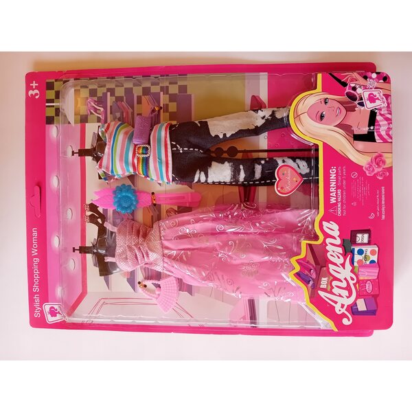 Kleidung für Barbie-Puppe mit Hose und T-Shirt aus Stoff und Seil