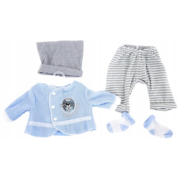 Kleidung für eine 45-cm-Puppe: ein Kleidungsset mit Mütze und Pullover