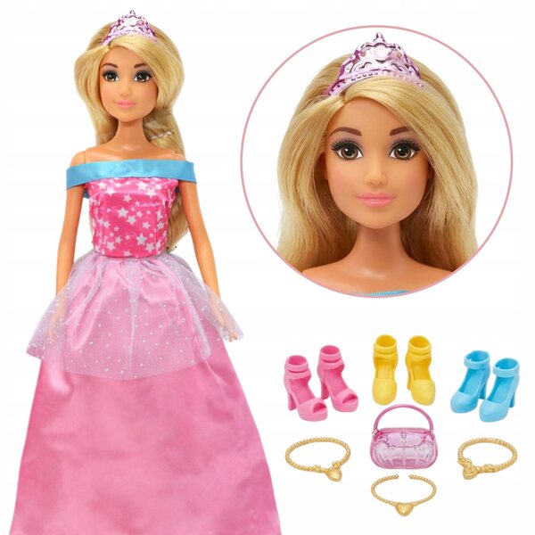 WOOPIE ROYAL Set mit 5 Tanzkleidern mit Zubehör und Puppe – Kreativspiel