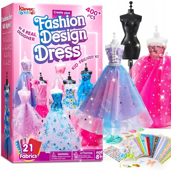 Kreatives Modeset für Mädchen von 8 bis 12 Jahren mit 400 DIY-Elementen ohne Nähen
