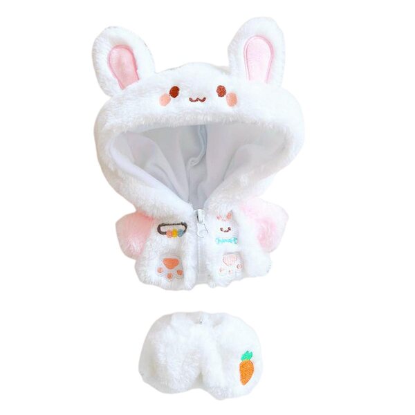 Set aus Fleece-Kleidung für 20-cm-Puppen mit Jacke und Hose mit Reißverschluss