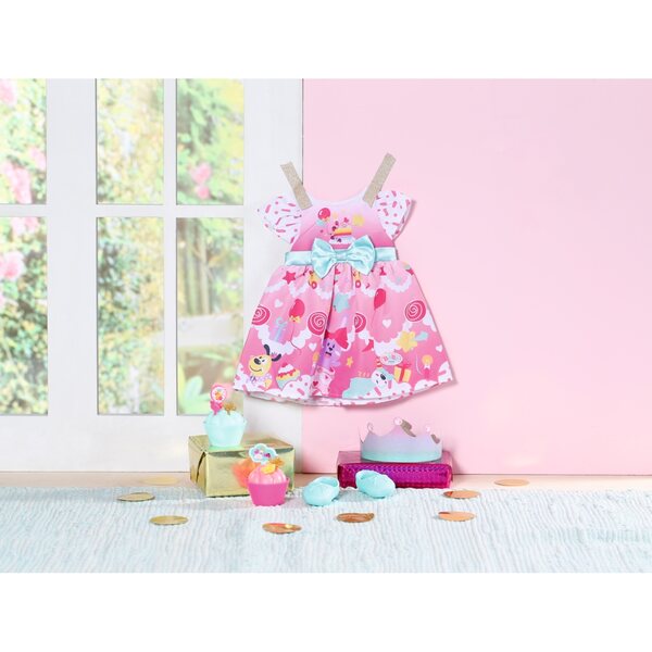 BABY Born Deluxe Geburtstagsset 43 cm – elegantes Geburtstagsoutfit für Puppen