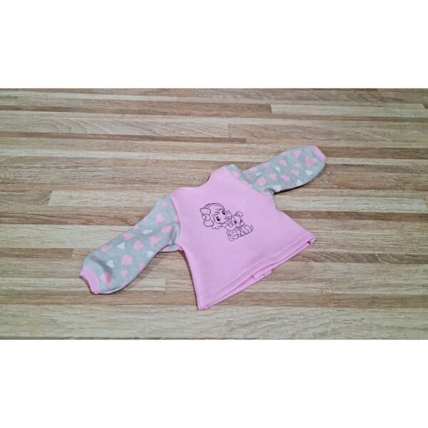 Bluzza für Paola Reina 32 cm Puppe aus hochwertigem rosa und grauem Stoff