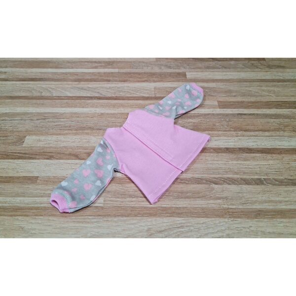 Bluzza für Paola Reina 32 cm Puppe aus hochwertigem rosa und grauem Stoff