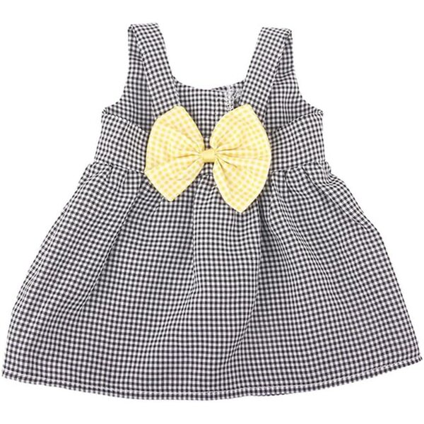 Kariertes Kleid mit Schleife für 45–46 cm große Puppen – Odulu-Freizeitkleid