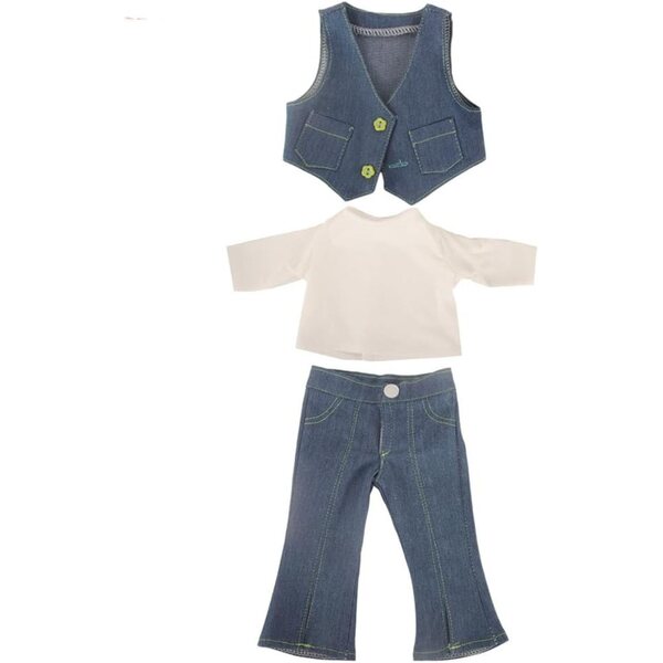 3-teiliges Kleidungsset für 18-Zoll-Puppen – Weste, Jeans, Freizeitkleidung
