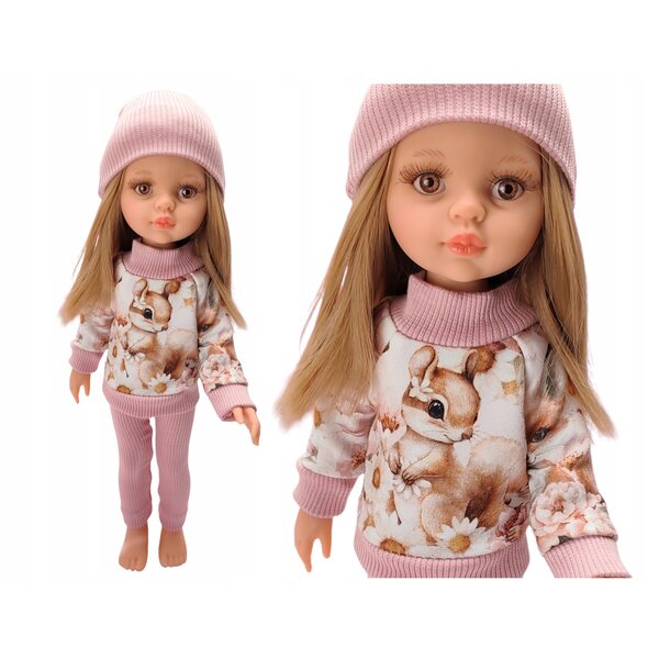 Kleidung für Paola Reina Puppe, 32 cm, 3-teiliges Set, Dres Bluza, Hose, Hut