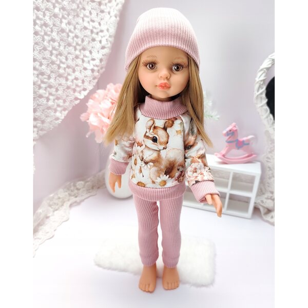Kleidung für Paola Reina Puppe, 32 cm, 3-teiliges Set, Dres Bluza, Hose, Hut
