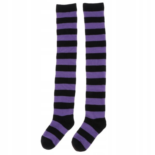 Calzini lunghi a righe da donna Calzini al ginocchio in maglia morbida viola